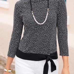 Talbots Side Tie Dot Sweater